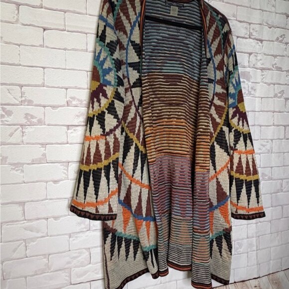 Peruvian Connection Colorful Geometric Cardigan - Picture 2 of 7